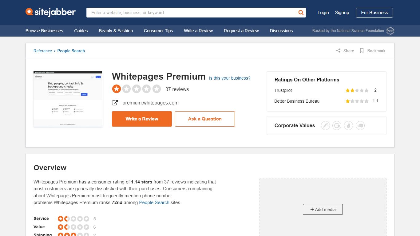 Whitepages Premium Reviews - 37 Reviews of Premium ... - Sitejabber